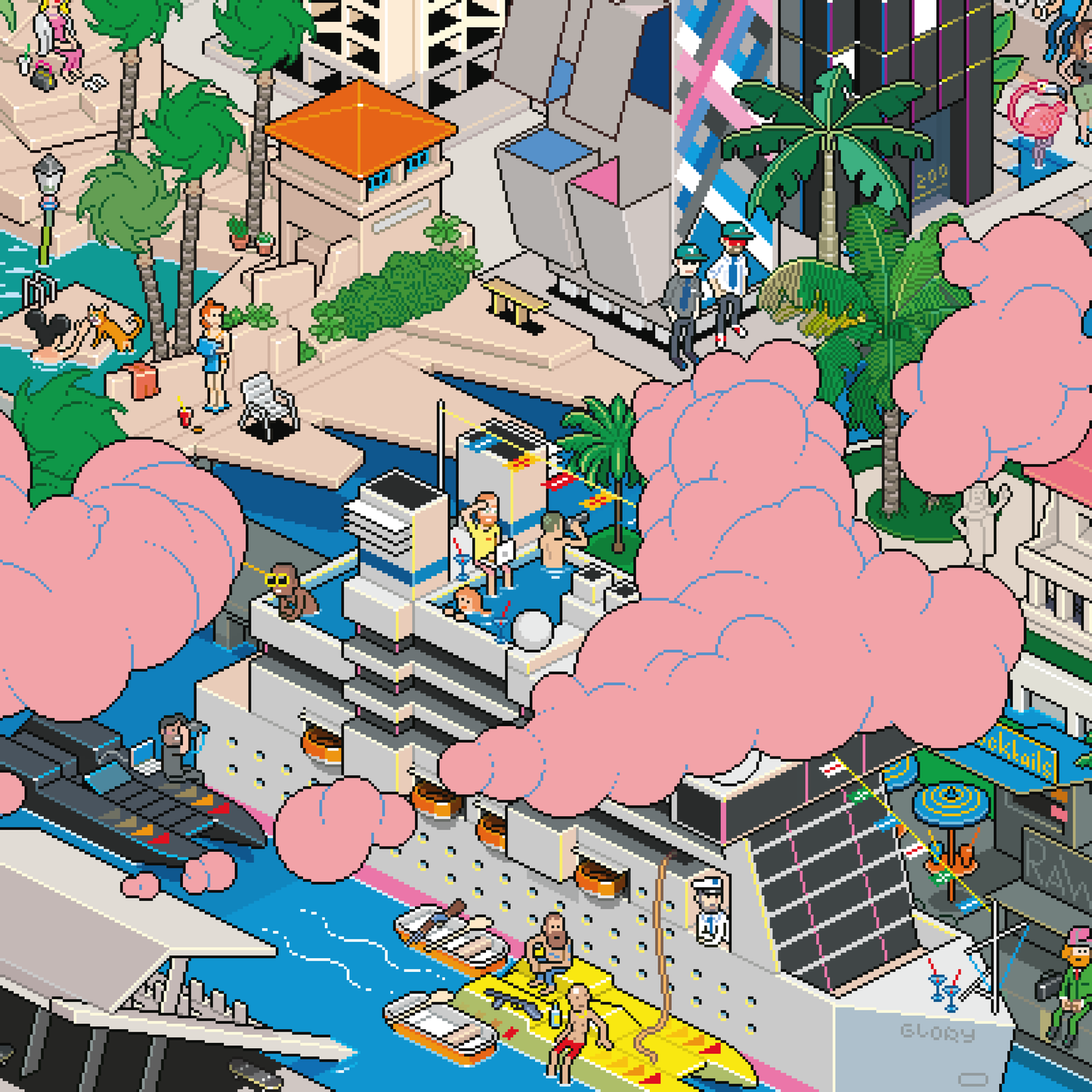 Miami Pixorama Art Print