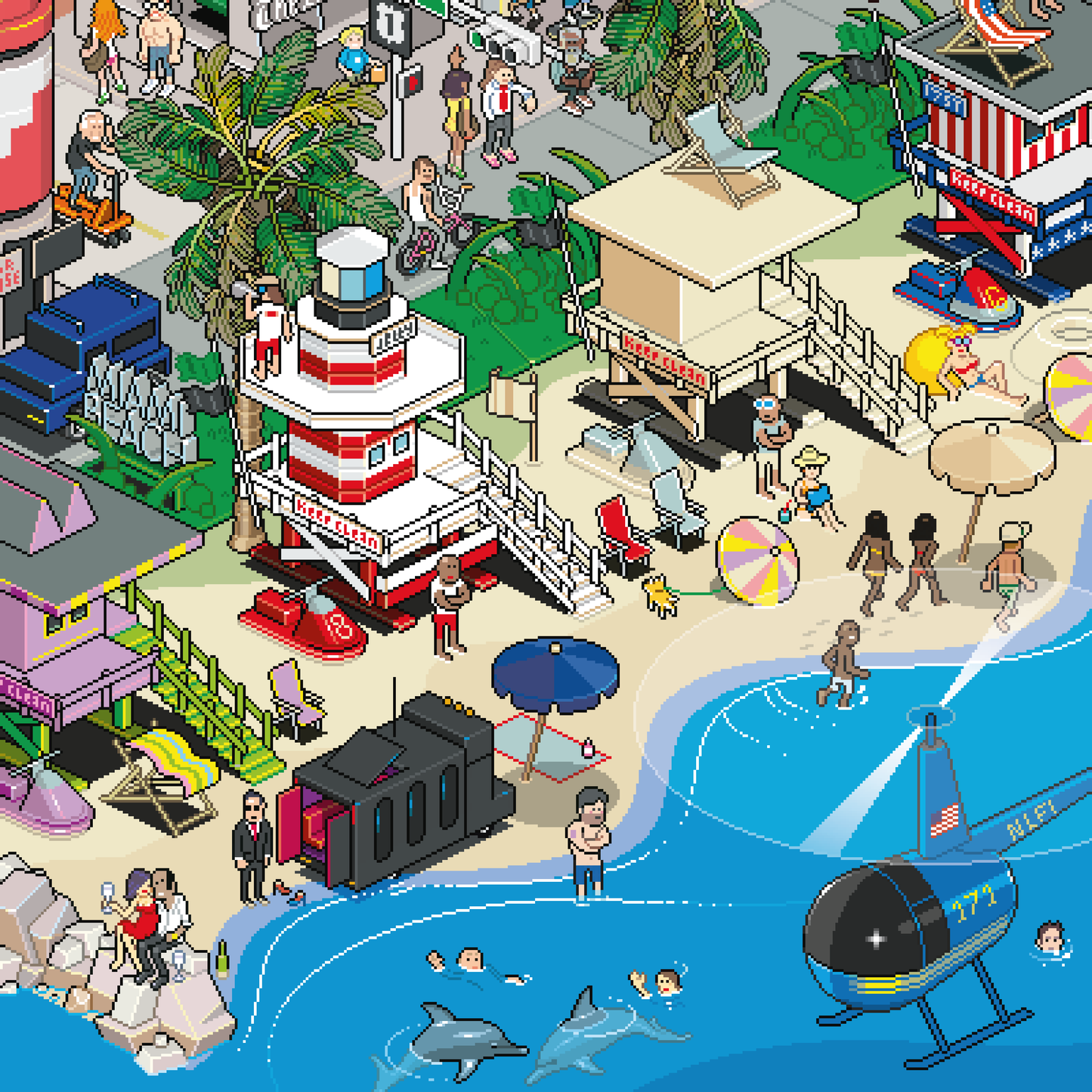 Miami Pixorama Art Print