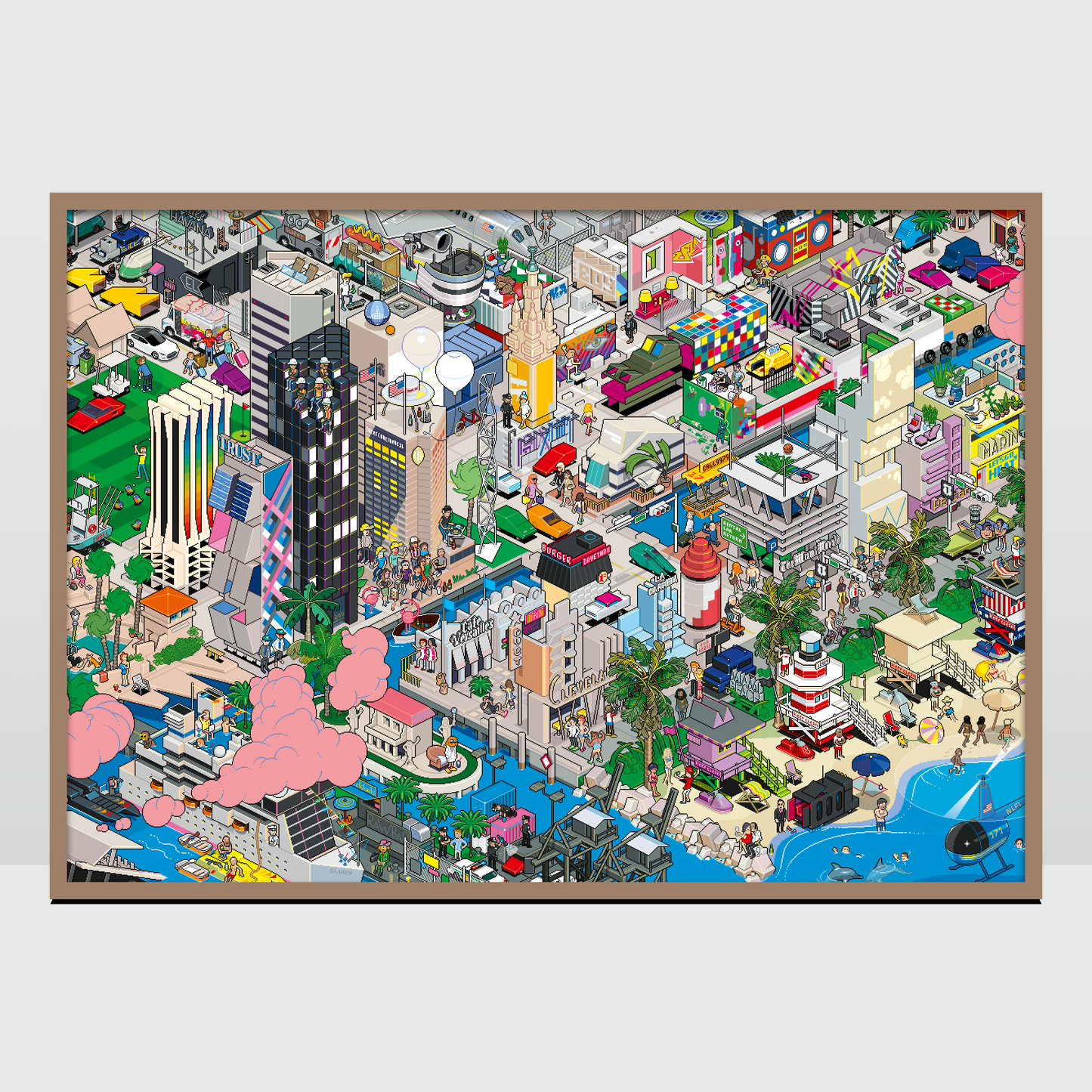 Miami Pixorama Art Print
