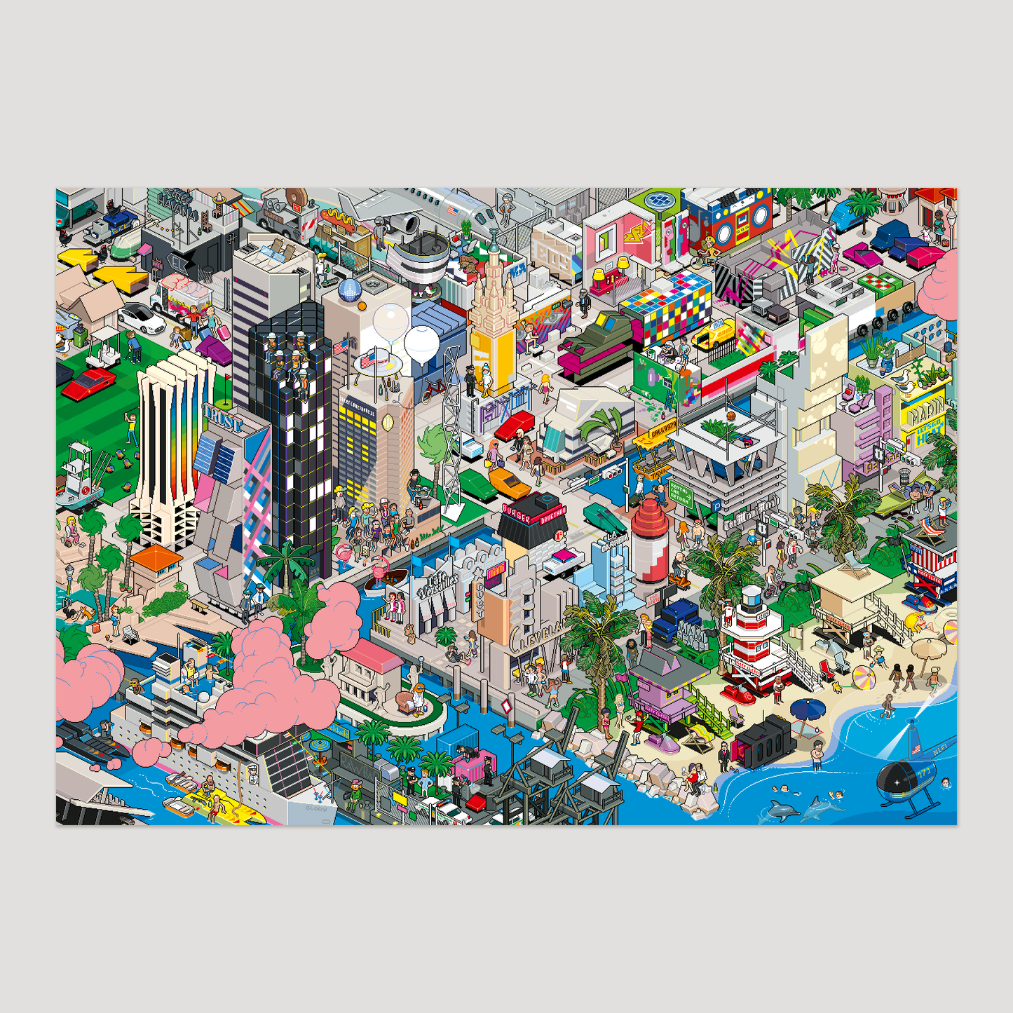 Miami Pixorama Art Print