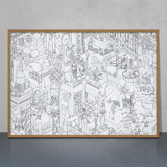 New York City Colouring Poster