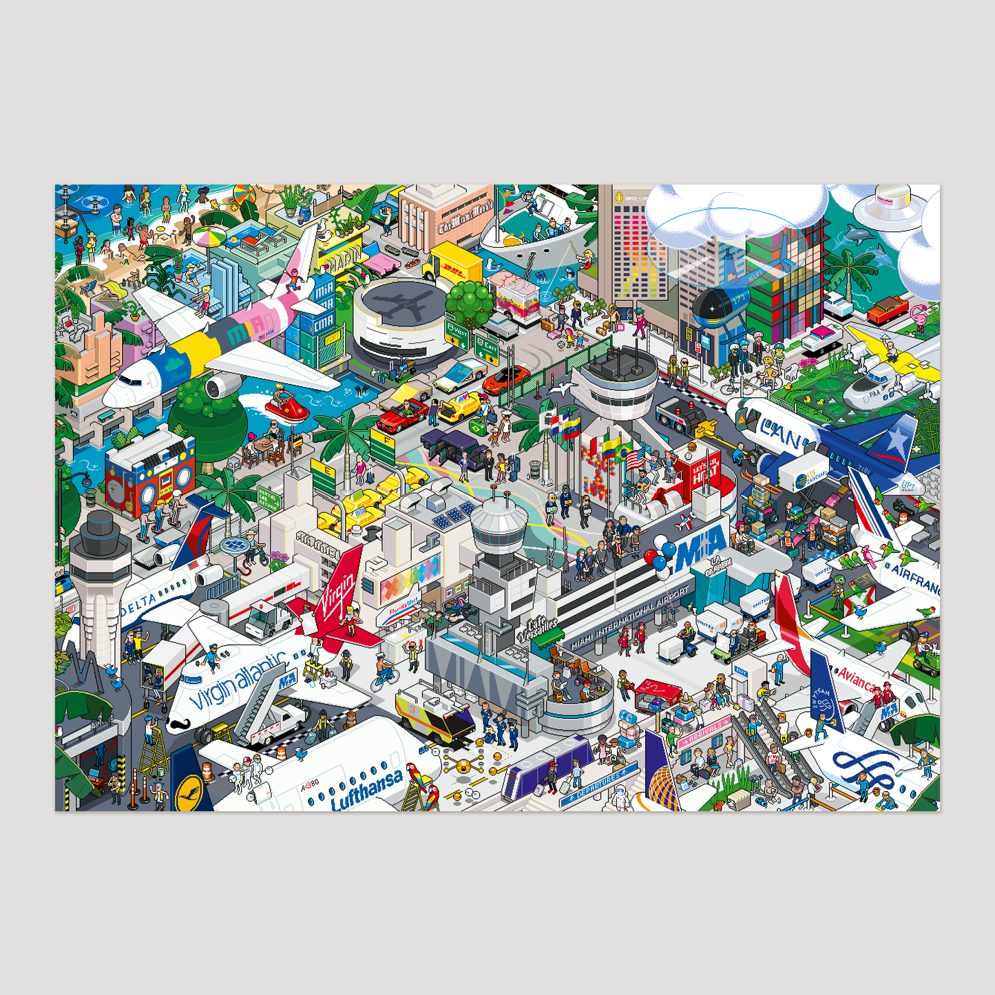 Miami Airport Pixorama Art Print