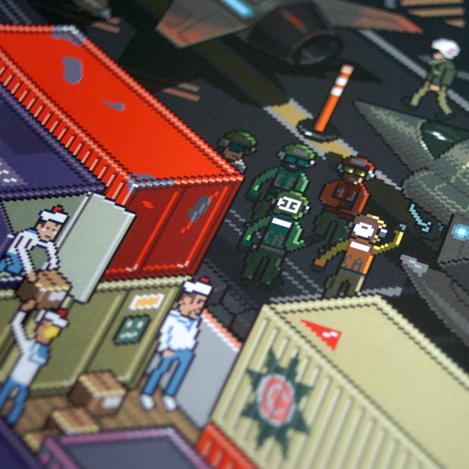 detail of Baltimore pixel art poster by eBoy