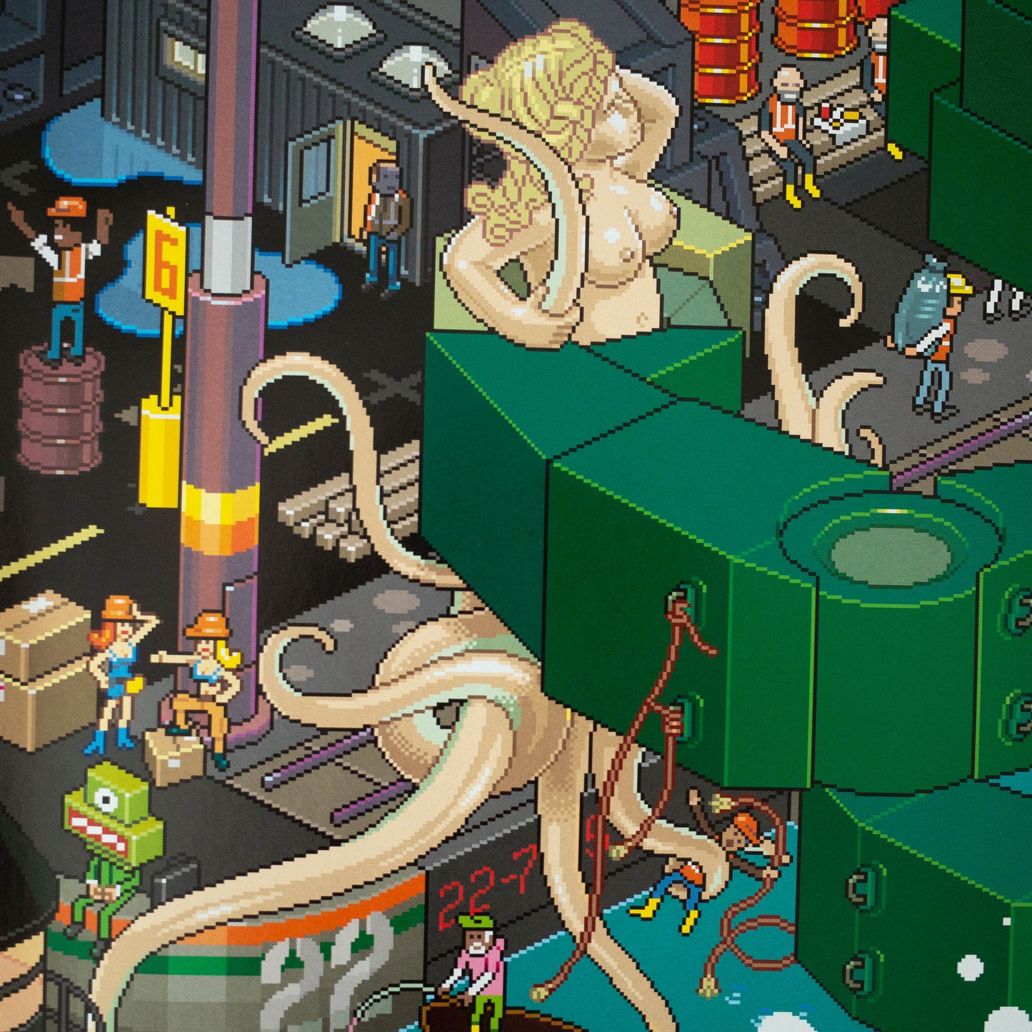 detail of Baltimore pixel art poster by eBoy