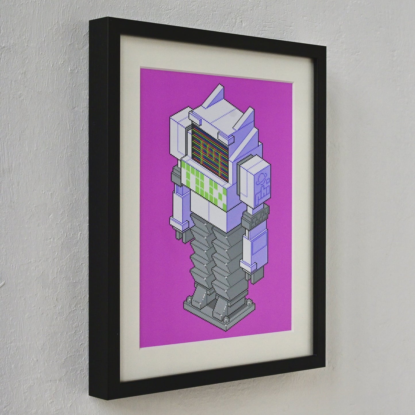 Space White PHI Bot Art Print Framed
