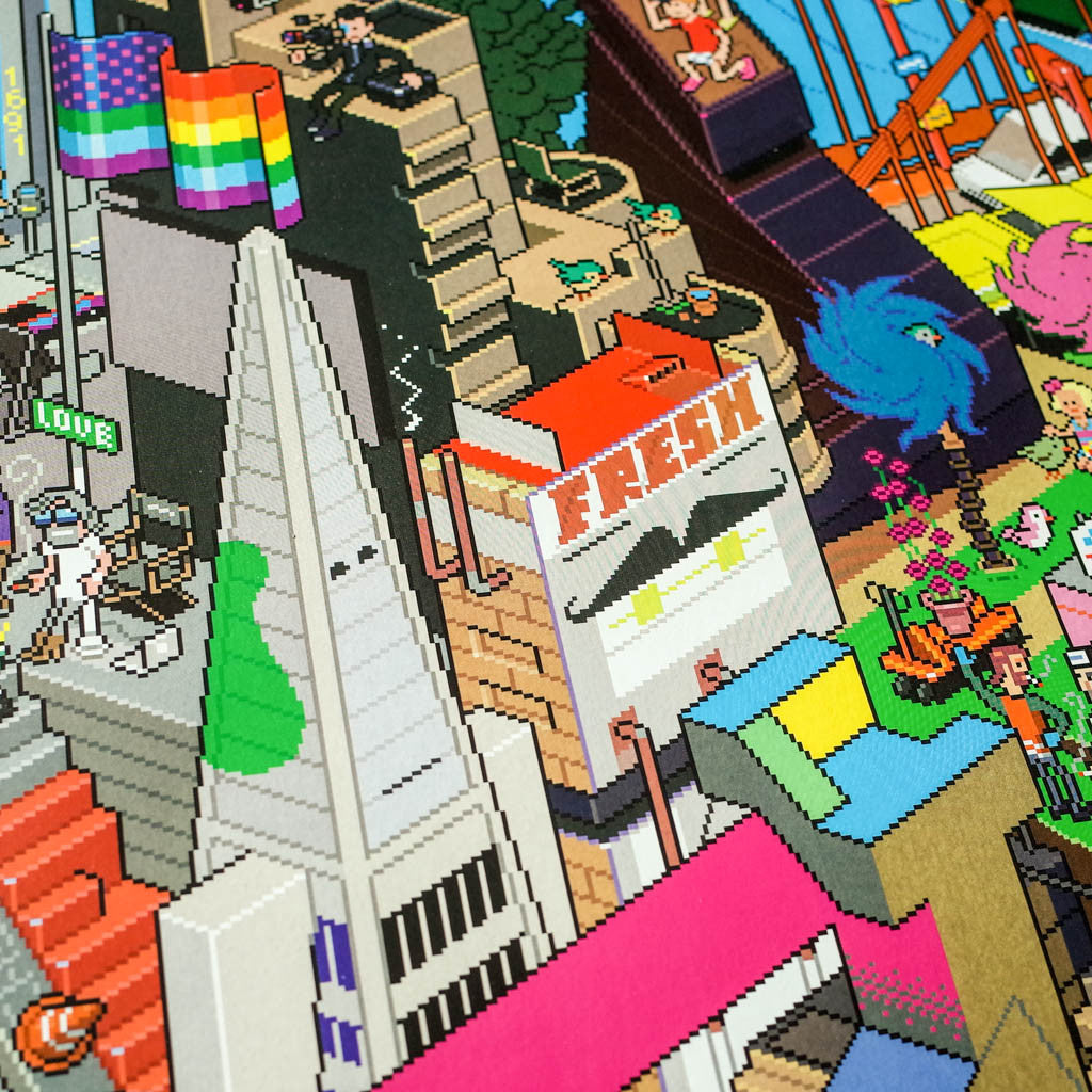 detail of San Francisco pixel art poster by eBoy