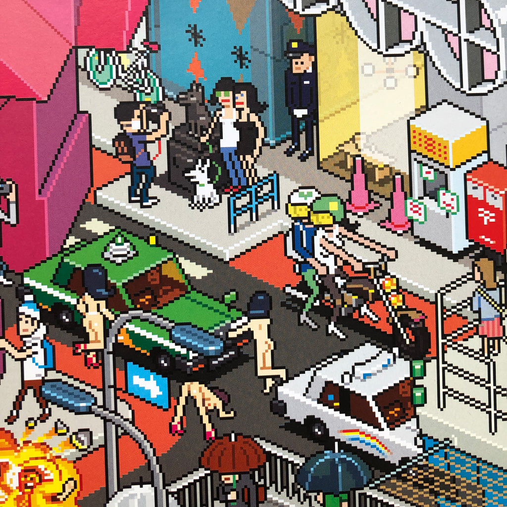 detail of Tokyo pixel art poster by eBoy