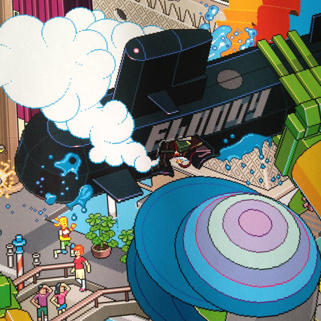 detail of Venice pixel art poster by eBoy
