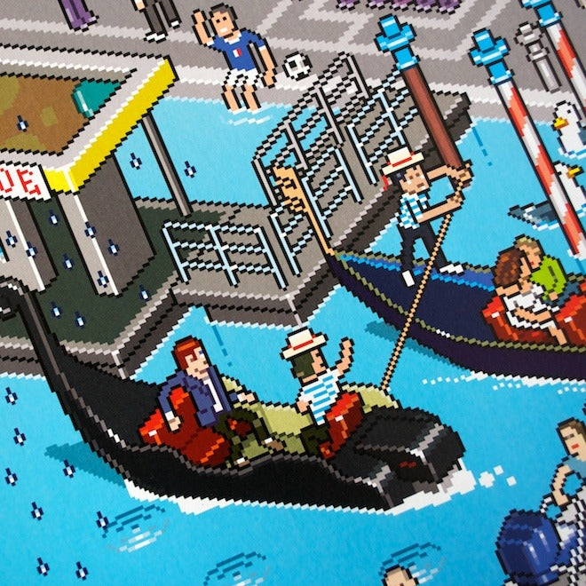 detail of Venice pixel art poster by eBoy