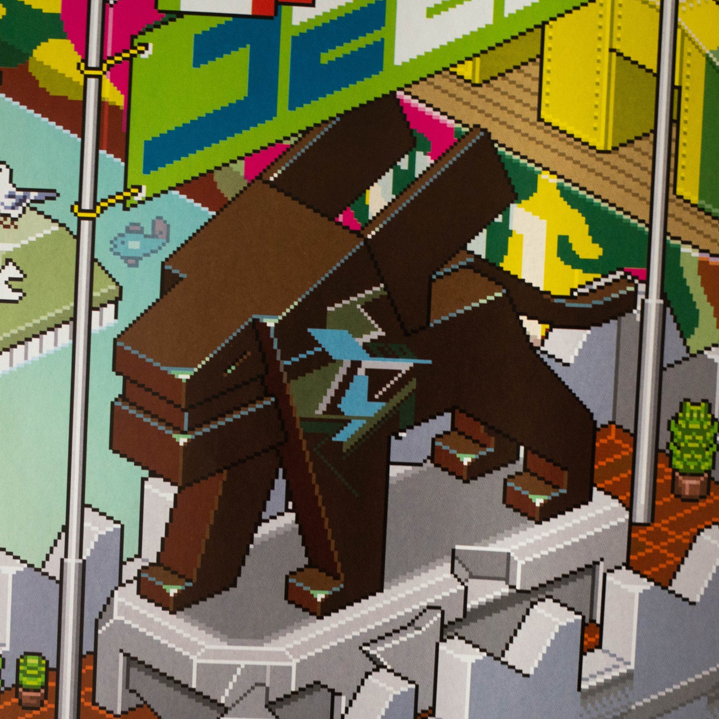 detail of Venice pixel art poster by eBoy