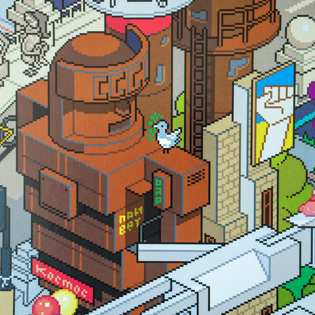 detail of Moscow pixel art poster by eBoy