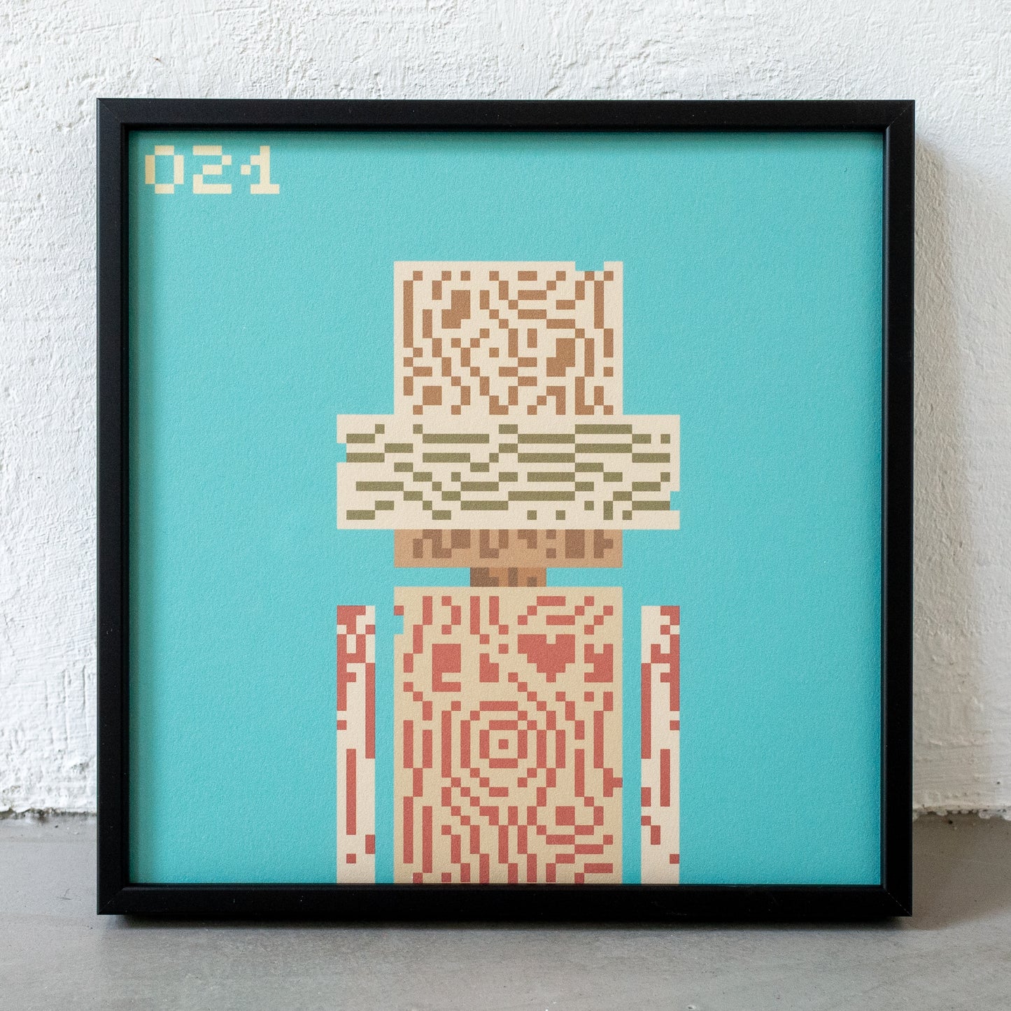 Blockbob 021 Art Print Framed