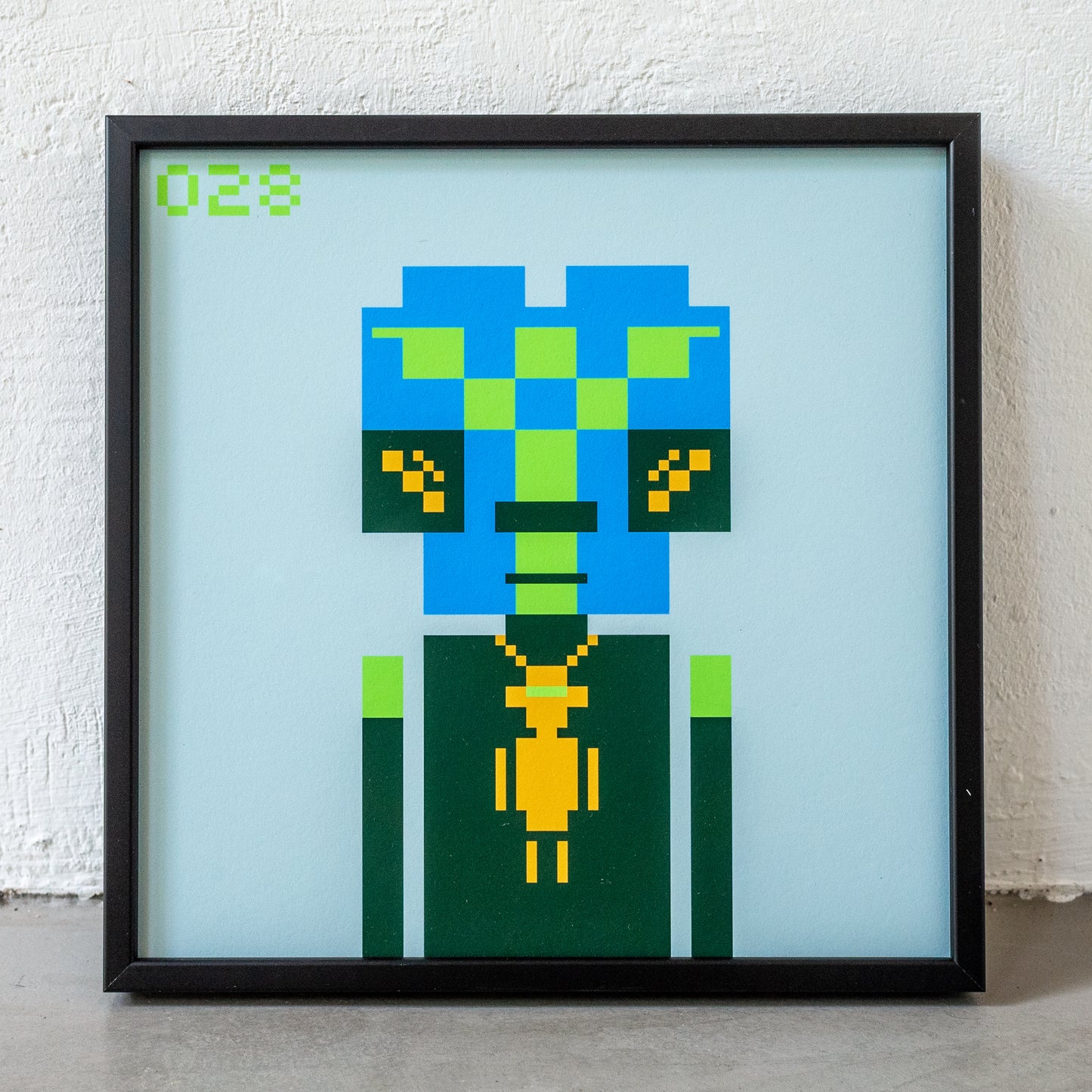 Blockbob 028 Art Print Framed