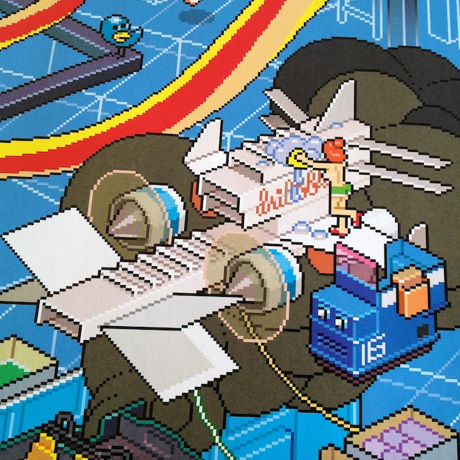 detail of BazQux pixel art poster by eBoy
