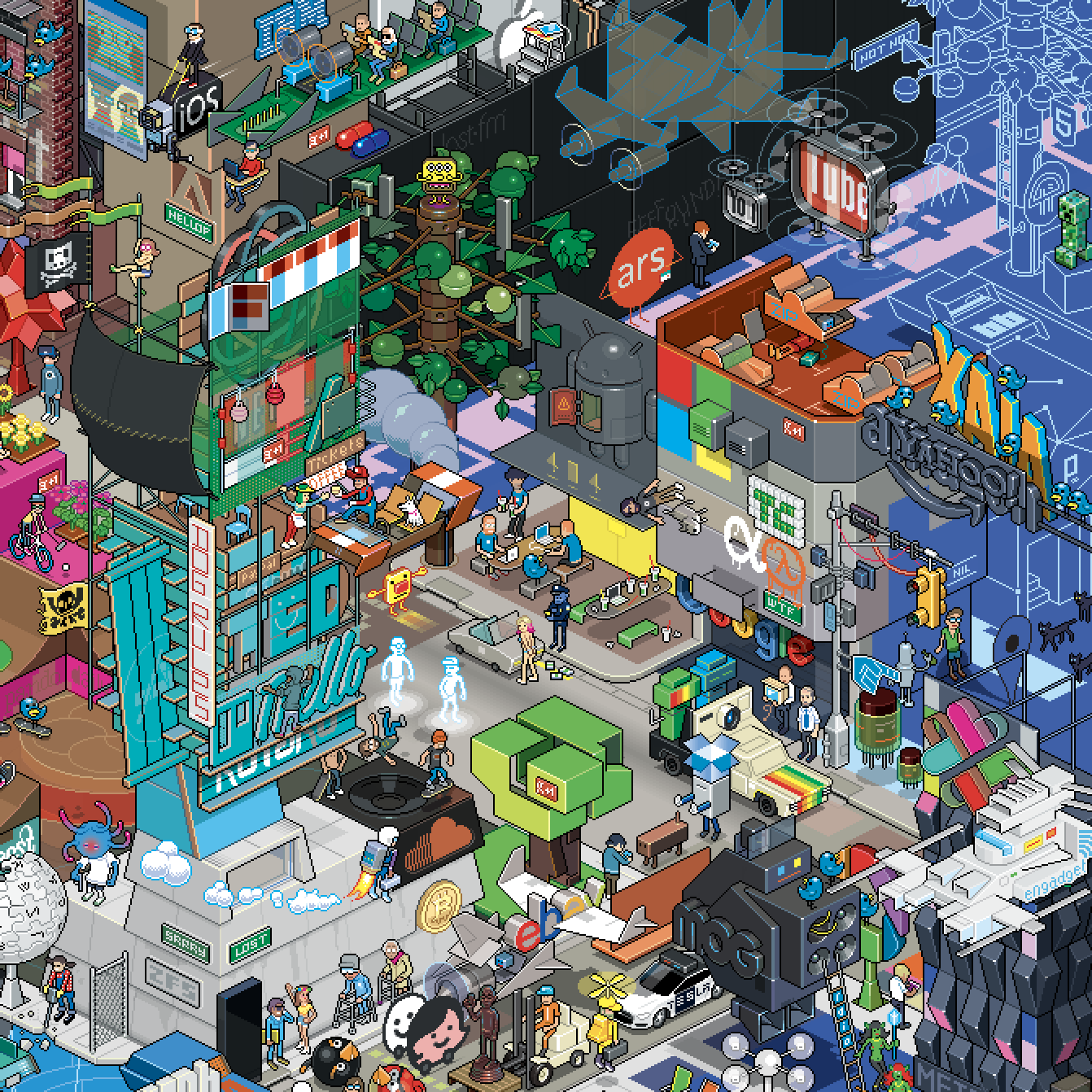 BazQux pixel art poster by eBoy