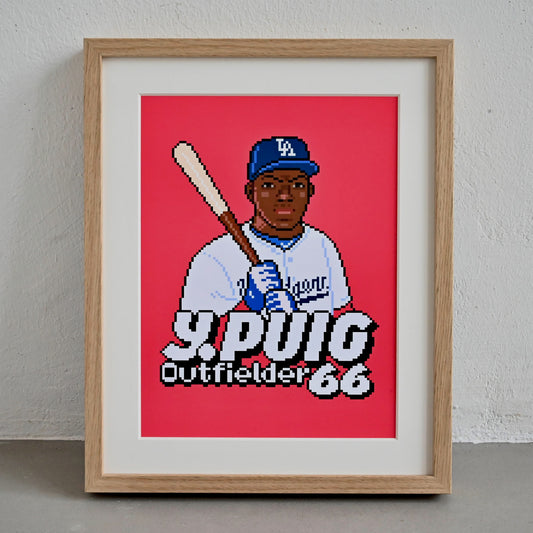 Yasiel Puig Art Print Framed