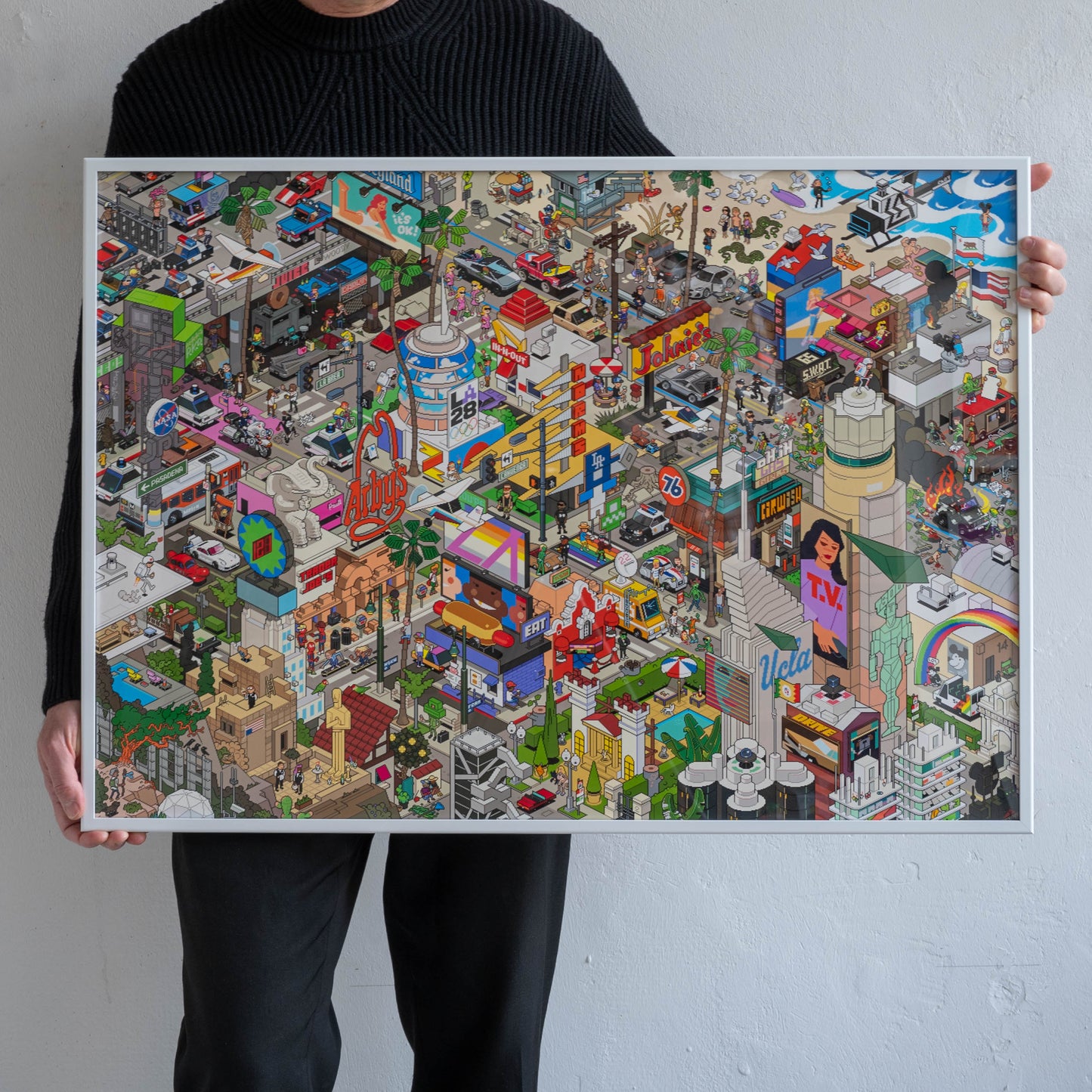 LA 'Hot Dog' Art Print Framed