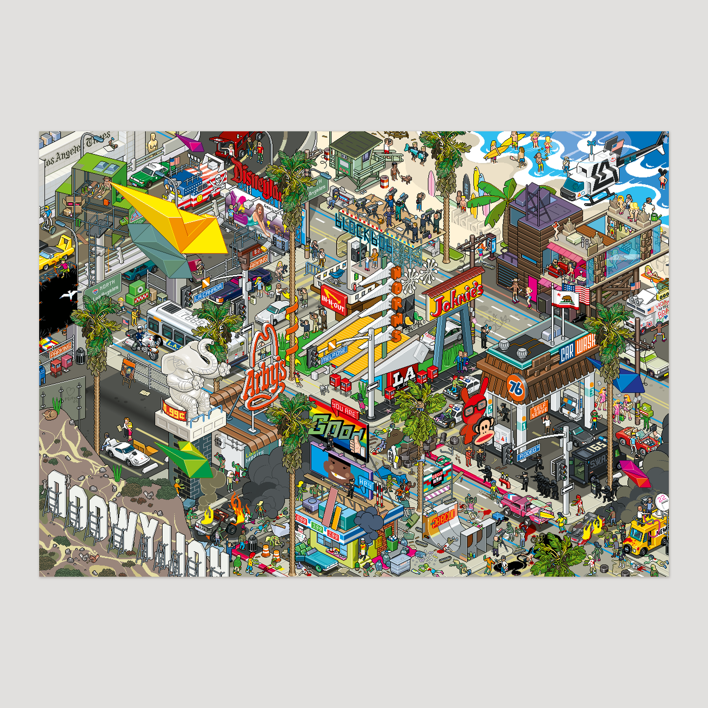 Los Angeles pixel art poster by eBoy