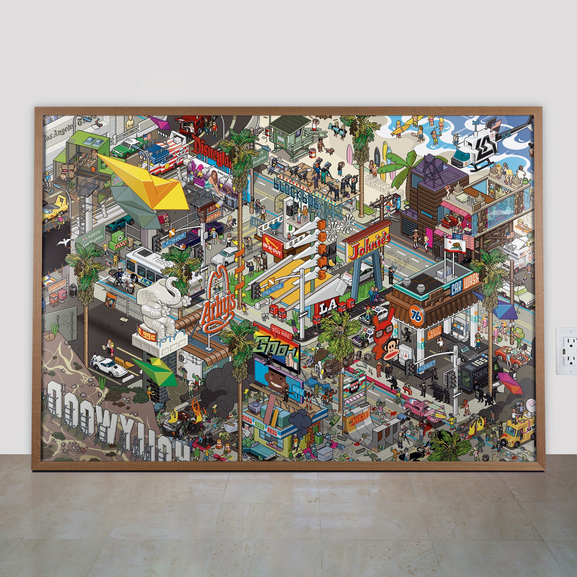 Los Angeles pixel art poster by eBoy