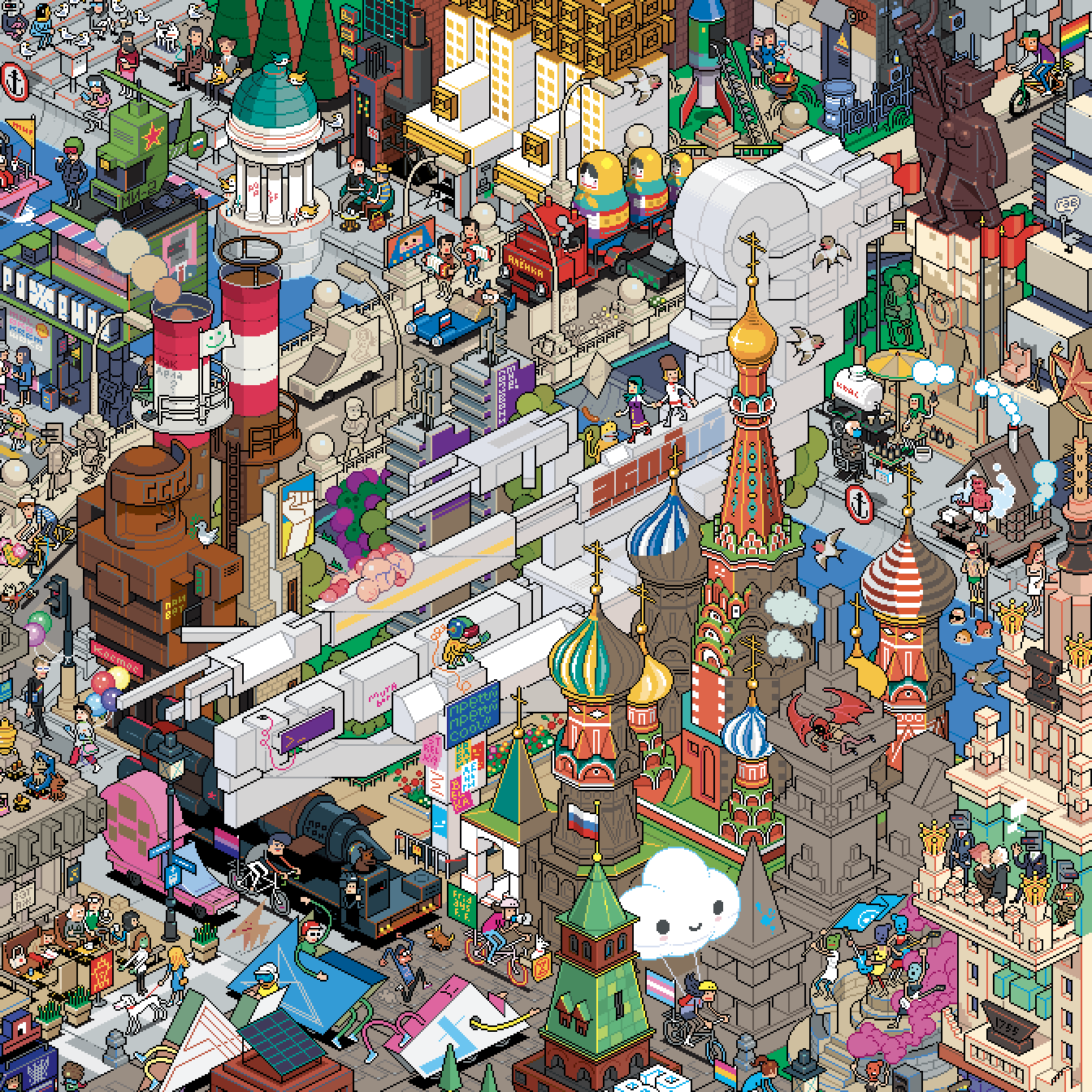 Moscow pixel art poster by eBoy