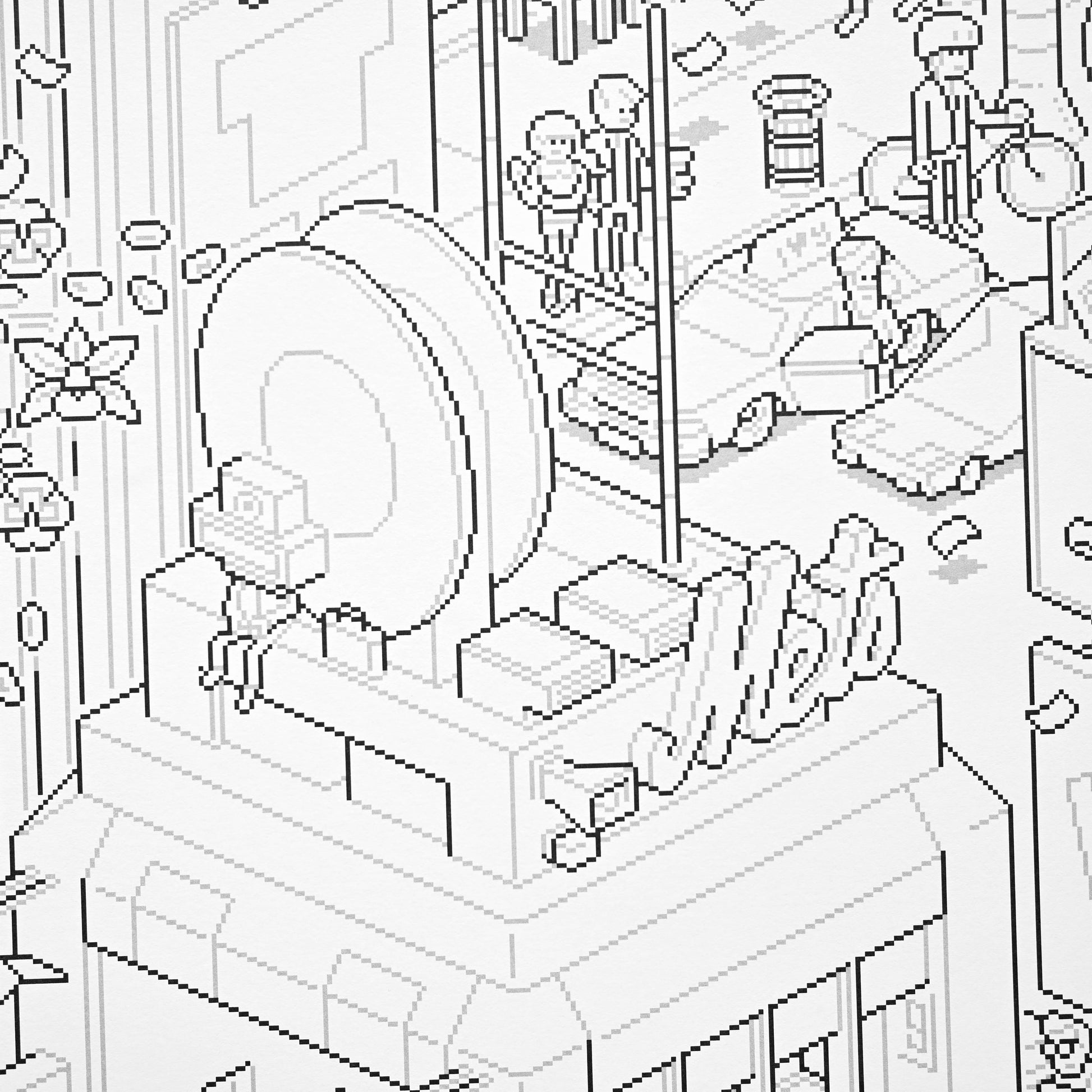 New York coloring pixel art poster by eBoy