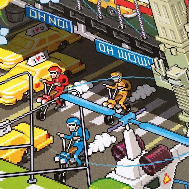 detail of New York pixel art poster by eBoy