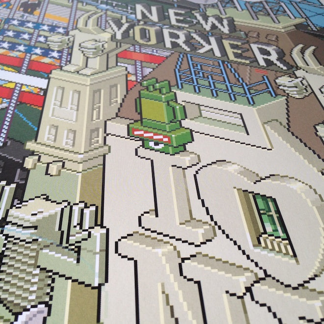 detail of New York pixel art poster by eBoy