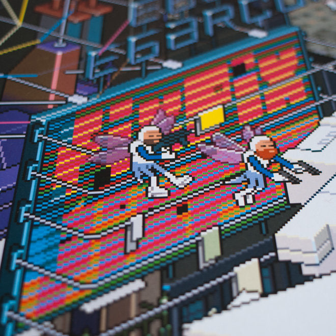 detail of Paris pixel art poster by eBoy