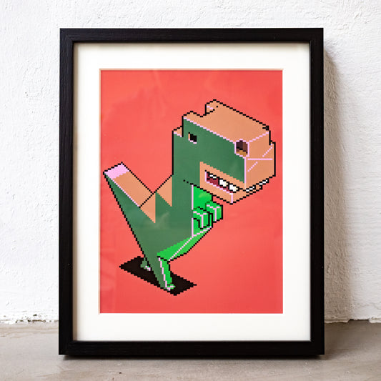 P-Rex Art Print Framed