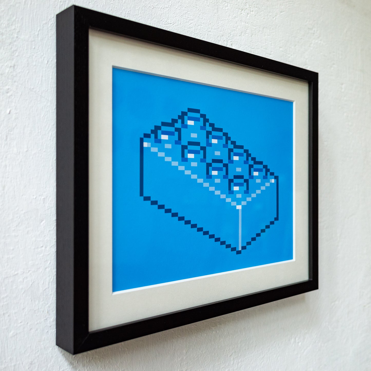 Brick Blue Art Print Framed