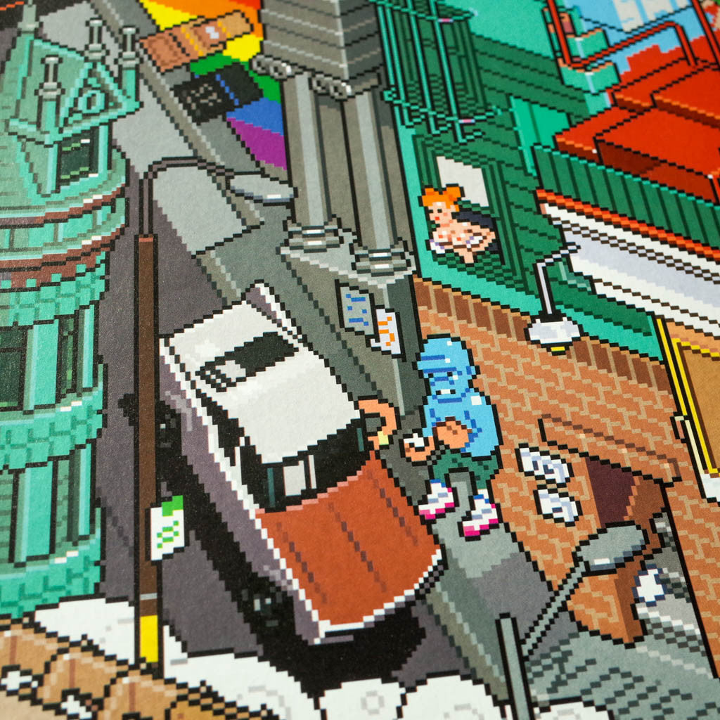 detail of San Francisco pixel art poster by eBoy