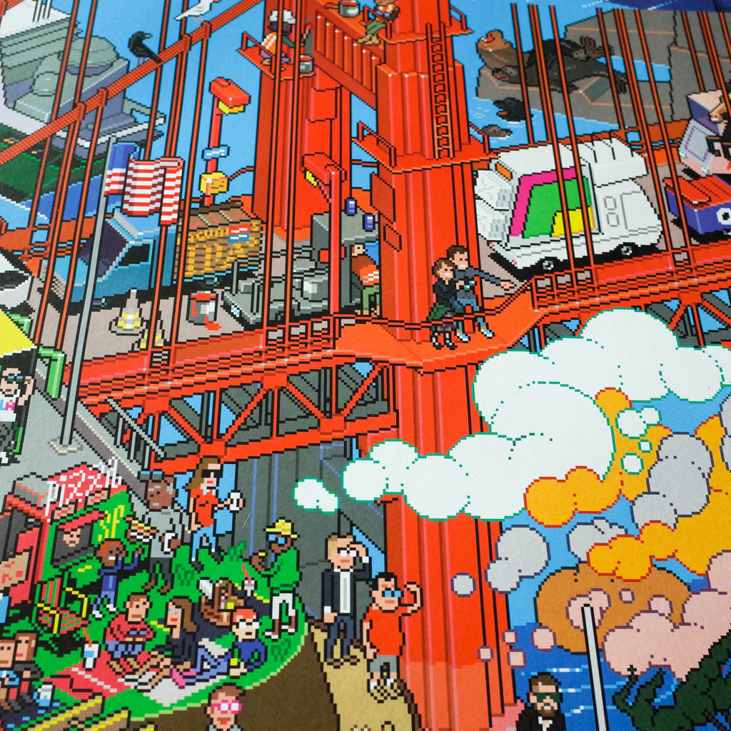 detail of San Francisco pixel art poster by eBoy
