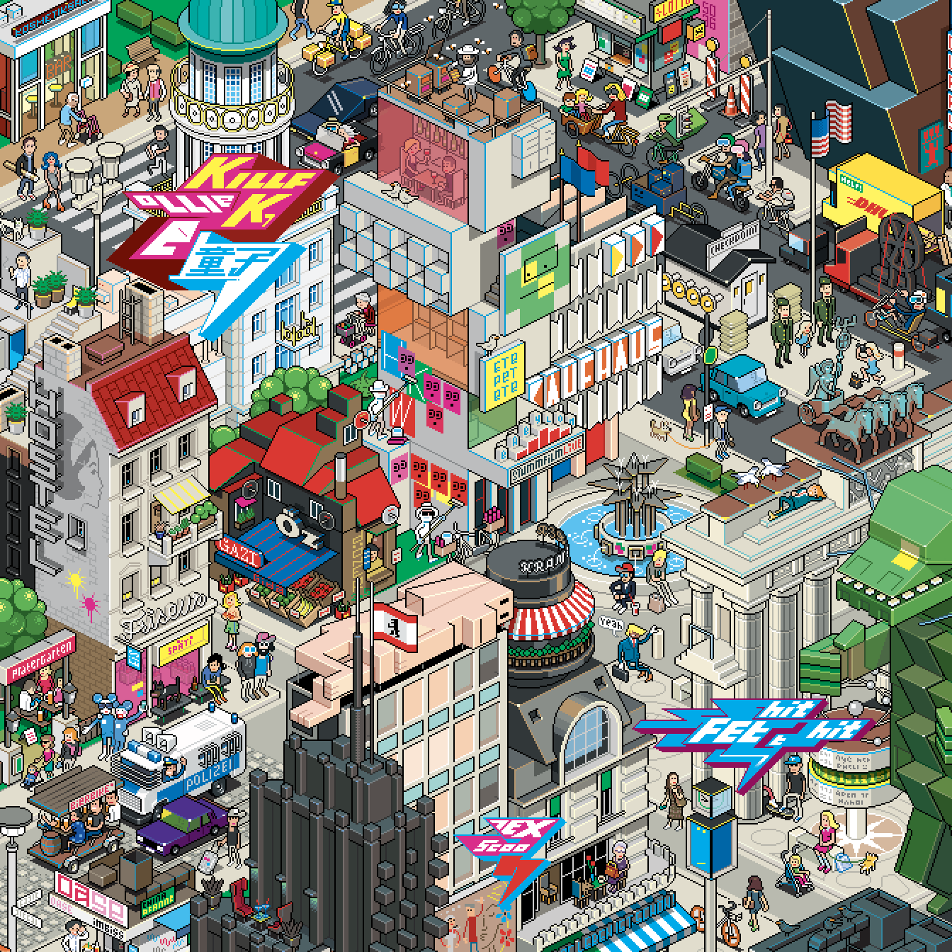 Berlin pixel art poster by eBoy detail