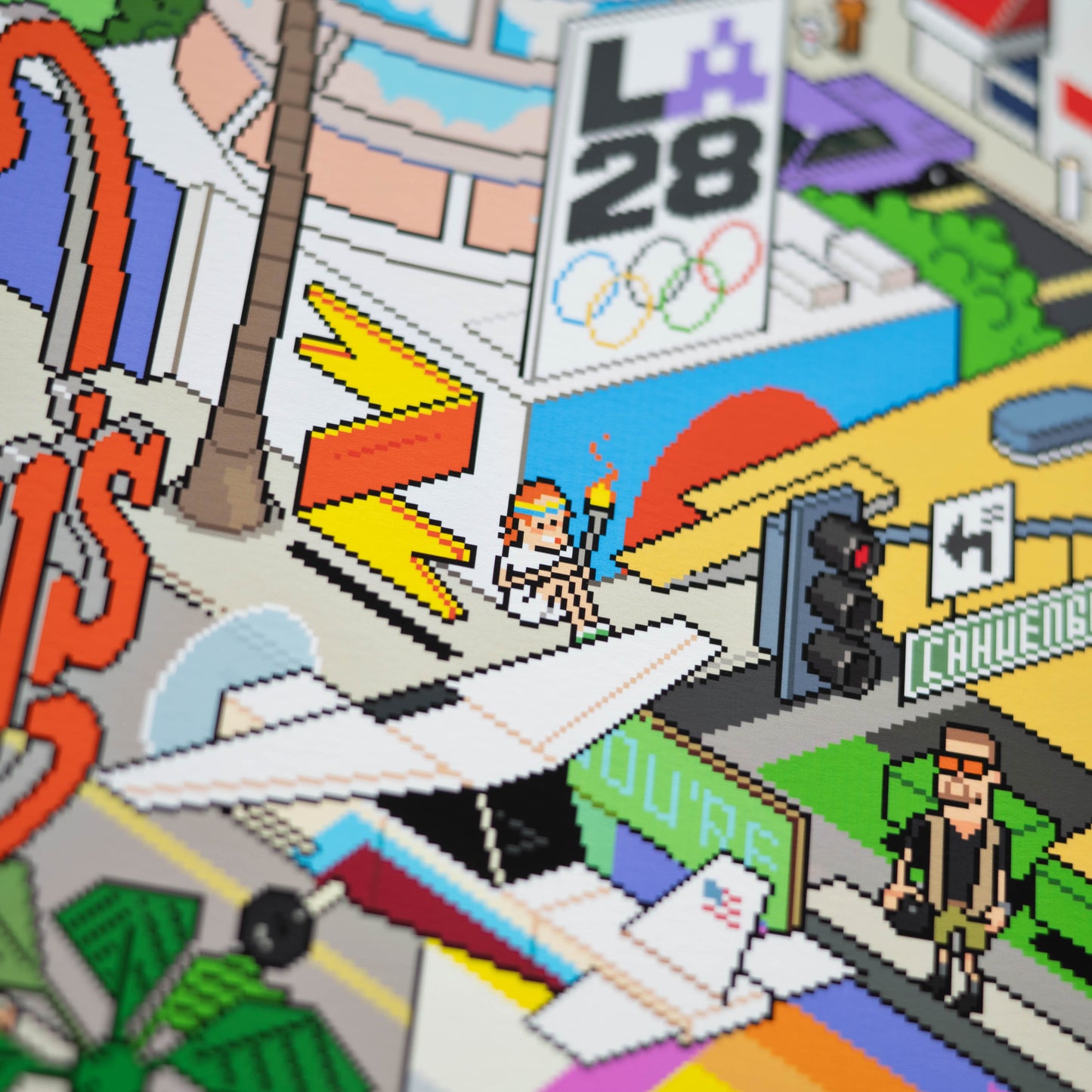 eBoy LA Hot Dog Pixel-art Art print detail