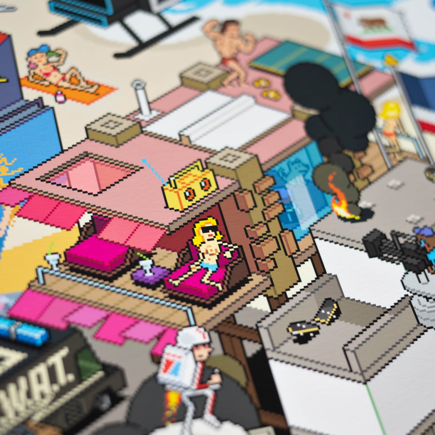 eBoy LA Hot Dog Pixel-art Art print detail