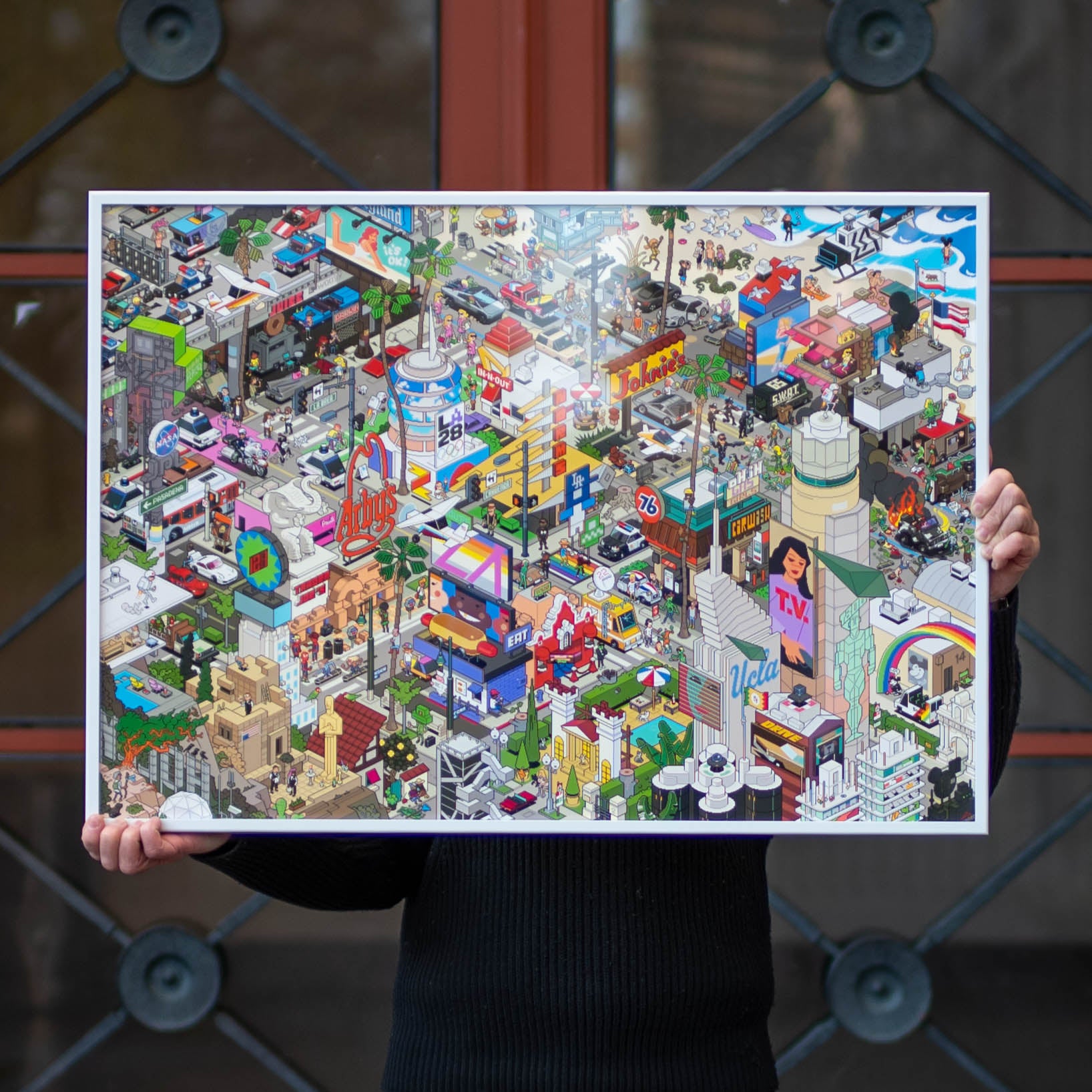 eBoy LA Hot Dog Pixel-art Art print