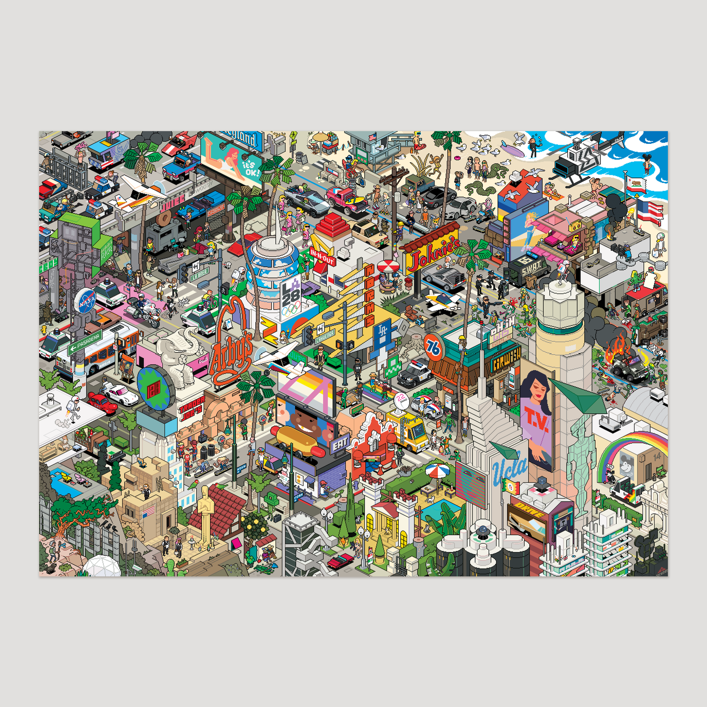 eBoy LA Hot Dog Pixel-art Art print 