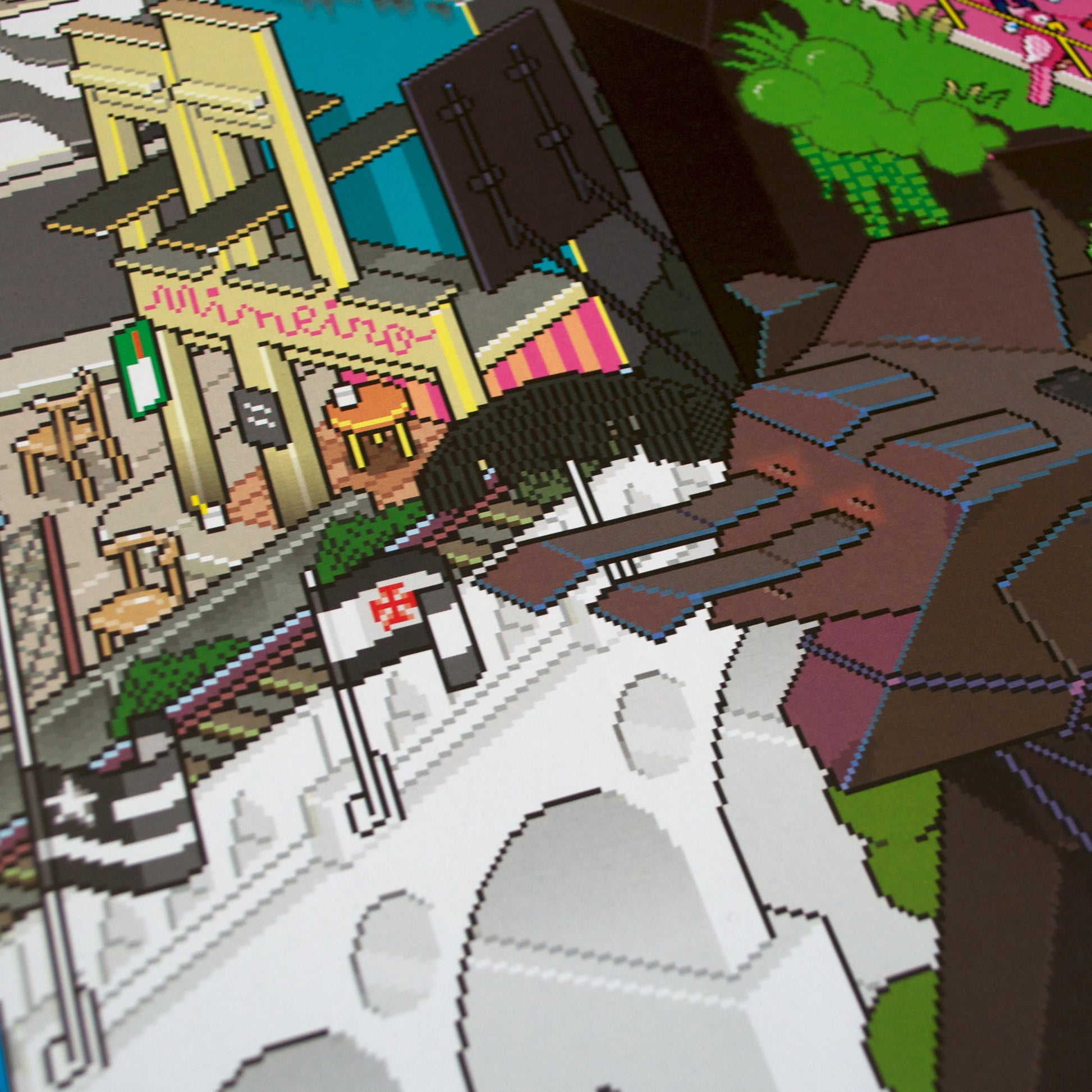 detail of eBoy Rio pixel art poster by eBoy