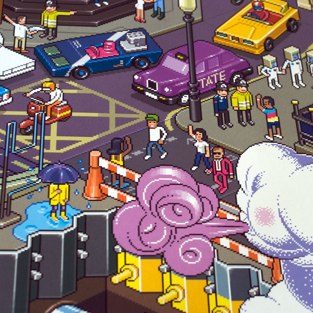 London pixel art poster by eBoy detail