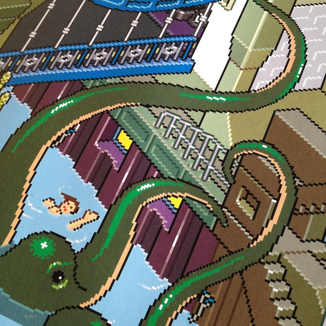 London pixel art poster by eBoy detail