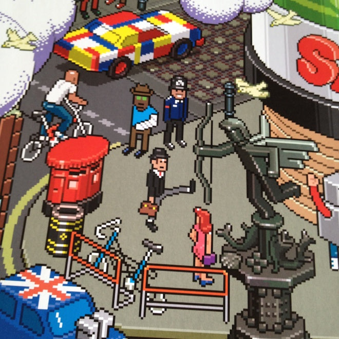 London pixel art poster by eBoy detail