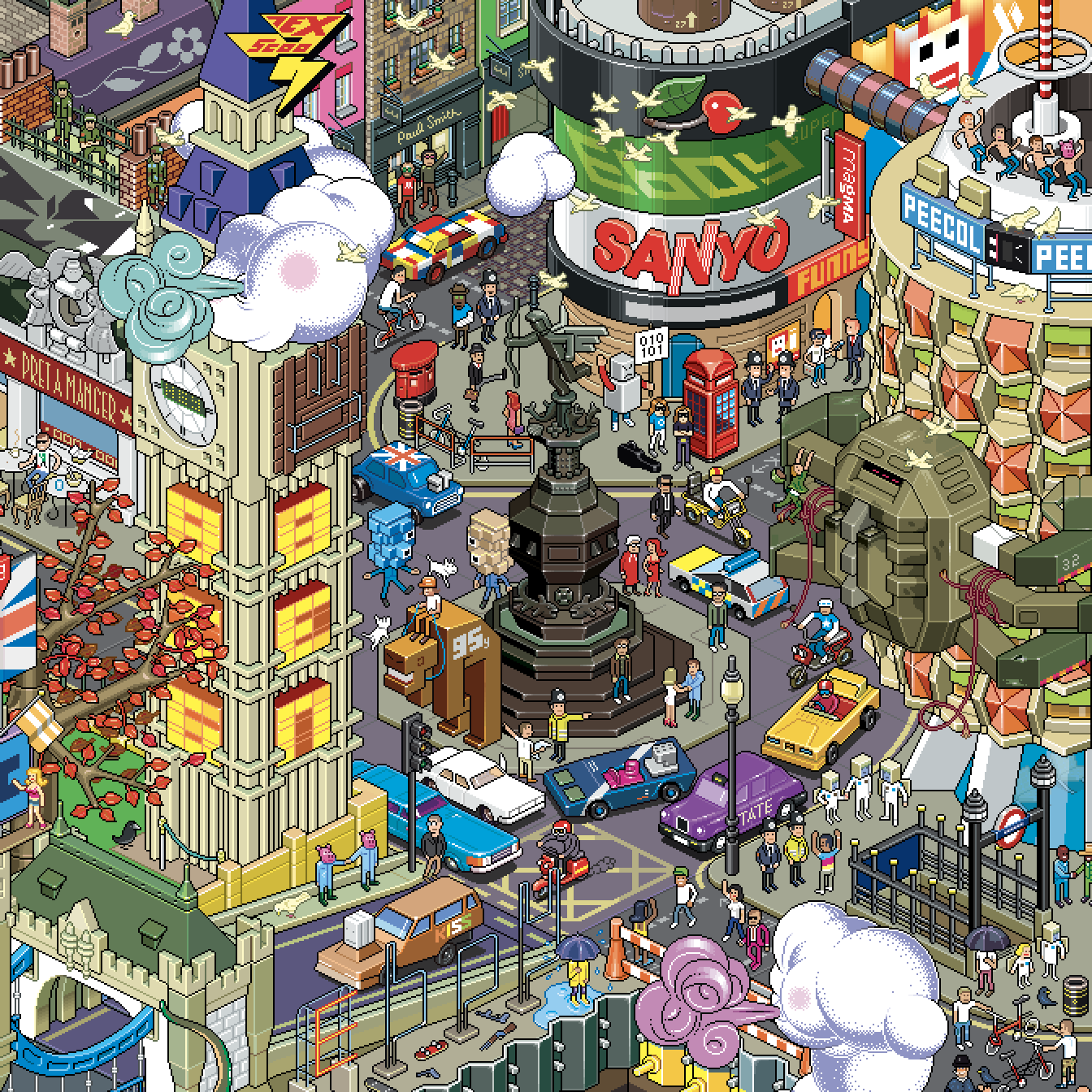London pixel art poster by eBoy