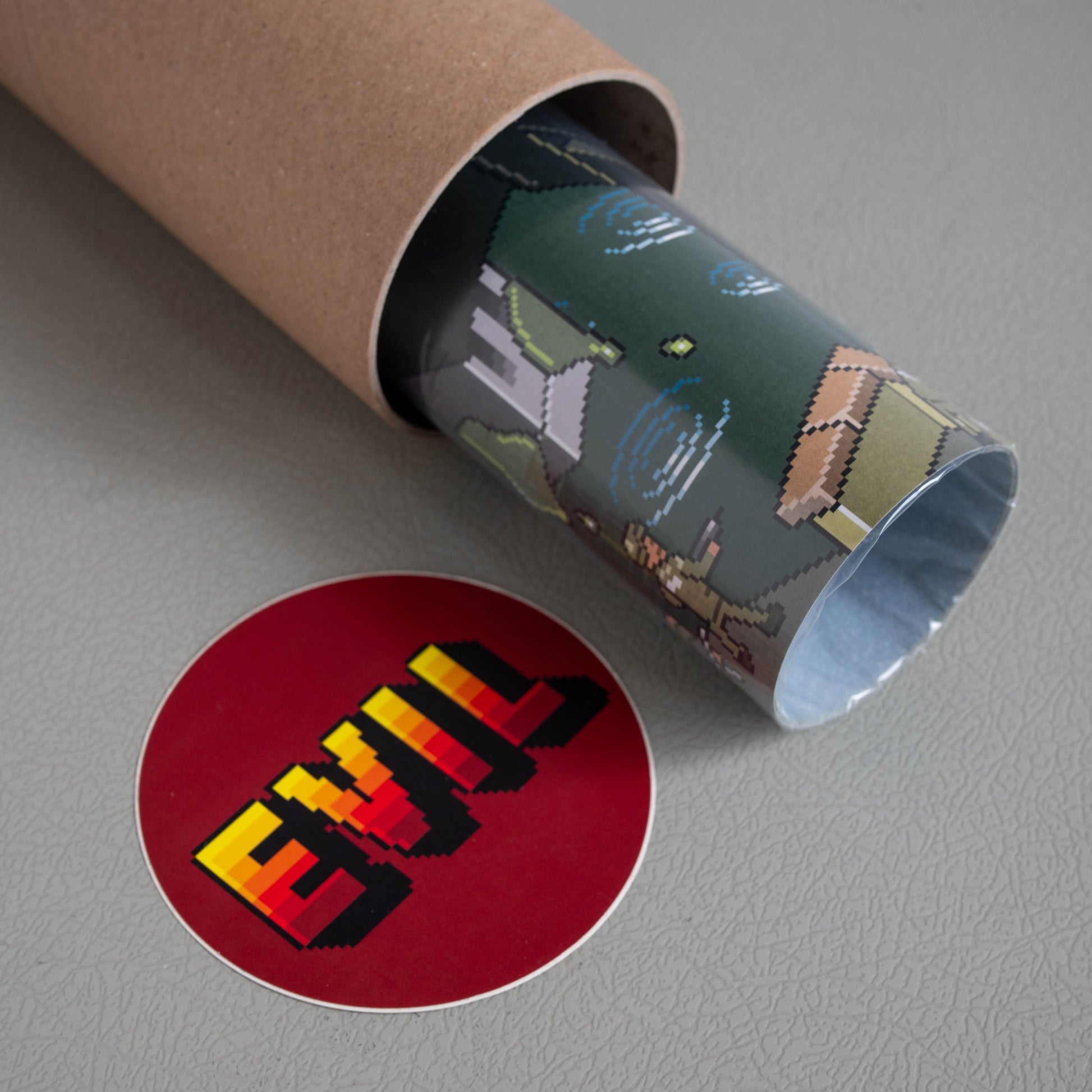 Superbroncobattle pixel art poster by eBoy