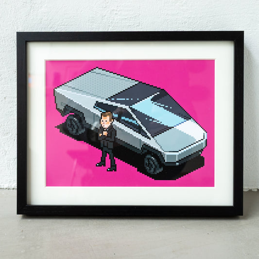 Cybertruck Art Print Framed