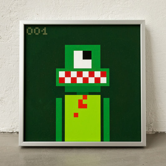 Blockbob 001 Art Print Framed