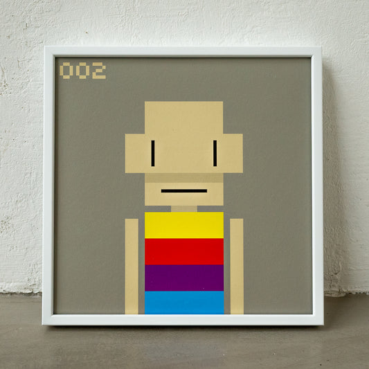 Blockbob 002 Art Print Framed