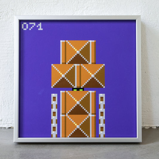 Blockbob 071 Art Print Framed