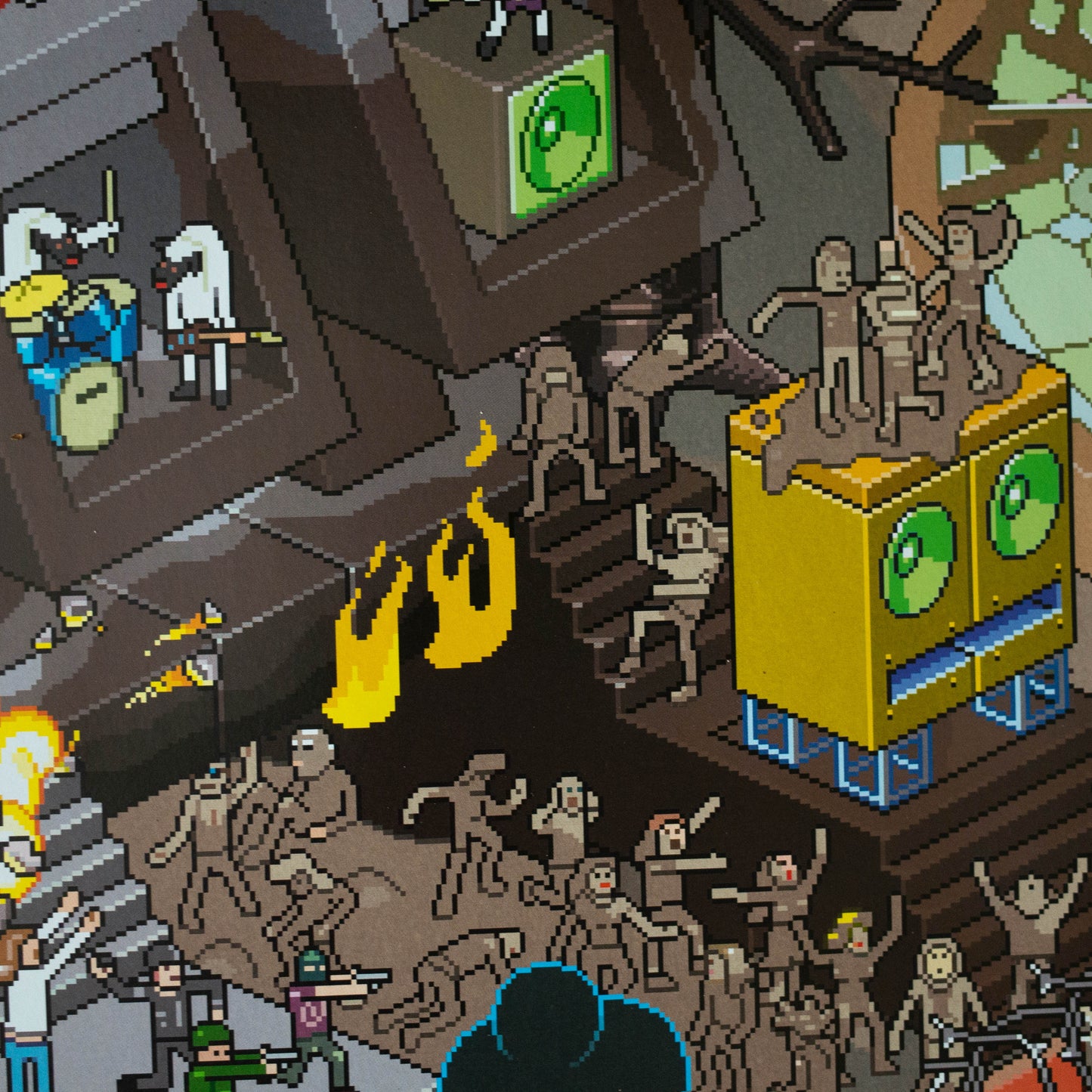 Superbroncobattle pixel art poster by eBoy